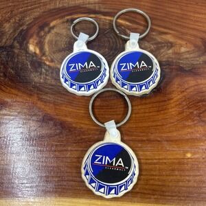 Vintage Lot Of 3 Zima Clearmalt Liquor ADVERTISING‎  BOTTLE CAP KEYCHAIN